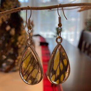 Elegant Teardrop Butterfly Wing Earrings